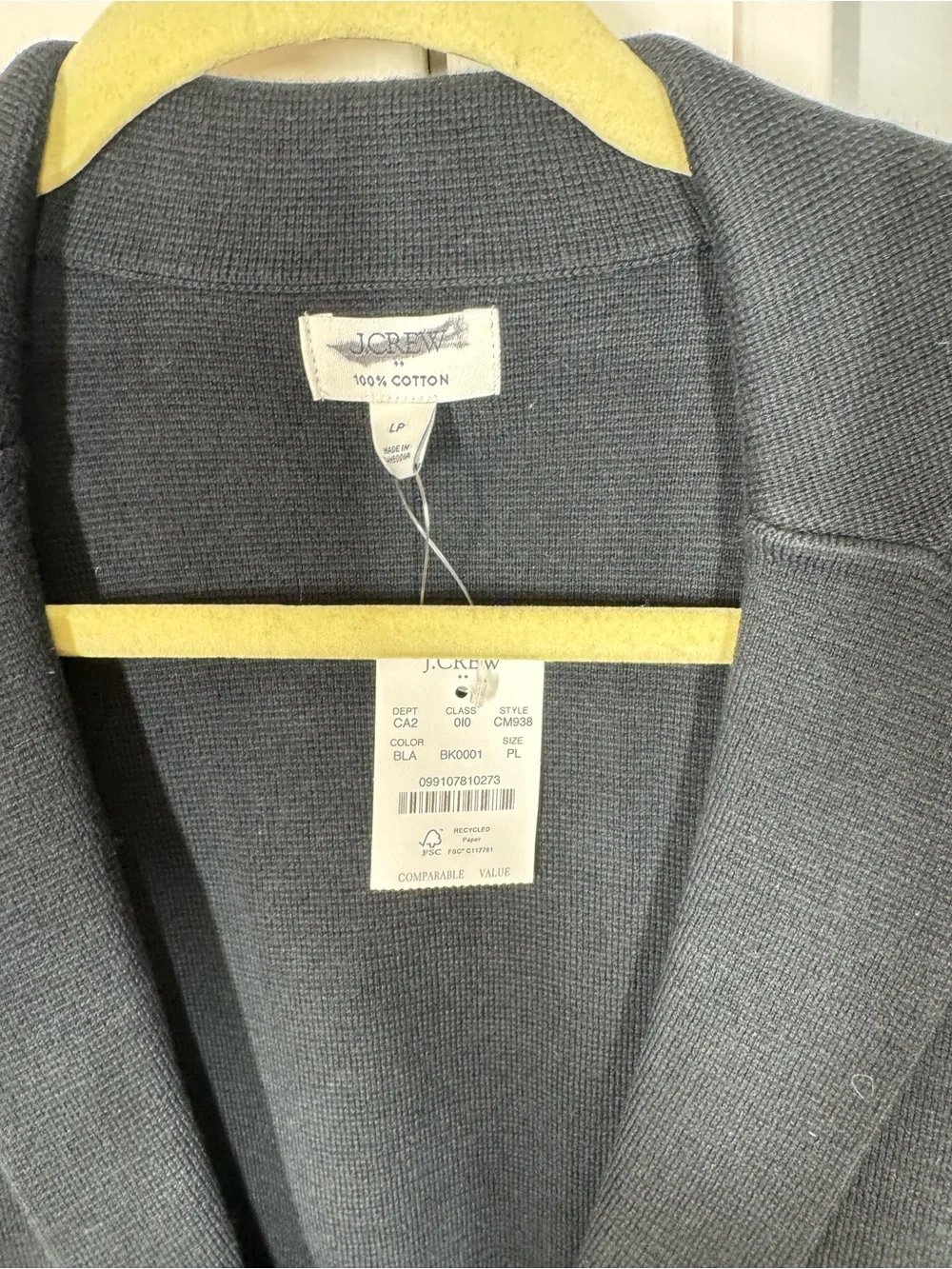 J. Crew factory Schoolboy Sweater One Button Black Blazer Size large petite NEW